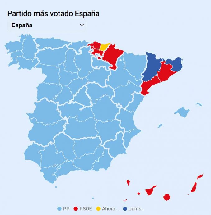 Meistgewaehlte Partei in Spanien Europawahl 2024